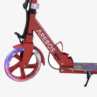 Patinete Arebos Rojo con Ruedas LED