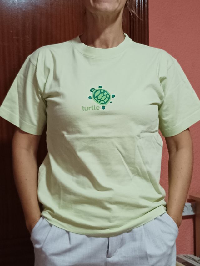 Camiseta verde mujer manga corta