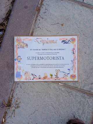 Diploma Supermotorista Amigos del Motorismo