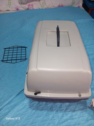 2 Transportín para mascotas beige y rojo