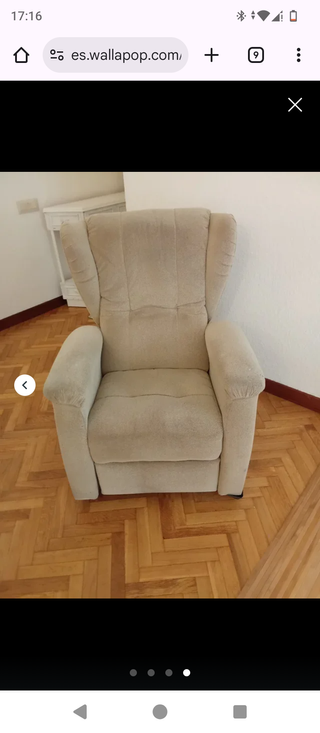 Sillón reclinable beige tela