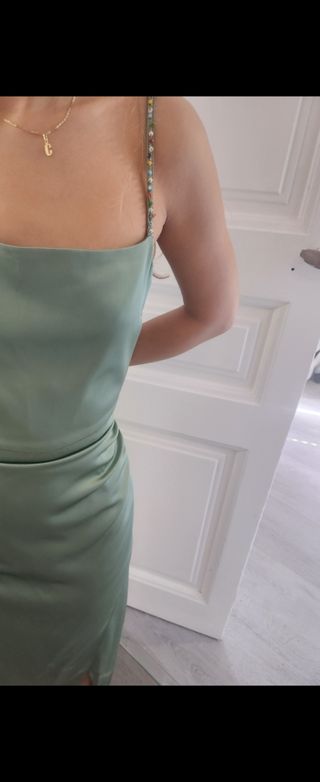 NUEVOS!Vestido fiesta púrpura talla M y verde manz