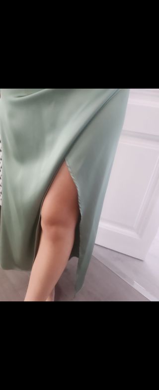 NUEVOS!Vestido fiesta púrpura talla M y verde manz