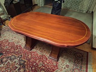 Mesa vintage de Madera Caoba maciza extensible.