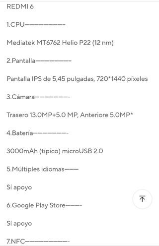 Xiaomi Redmi 6 Plata