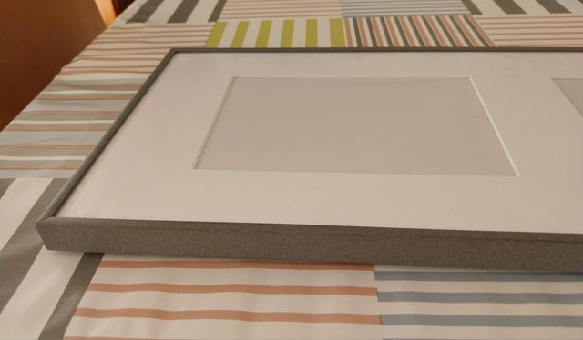 Marco de fotos doble gris metal