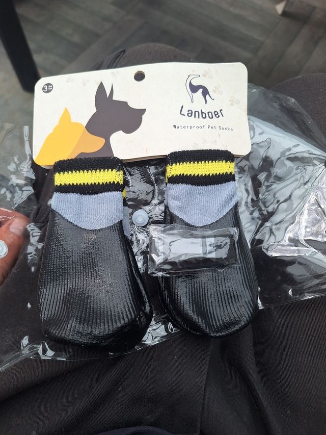 2 Pares Calcetines Impermeables para Perro Talla 3