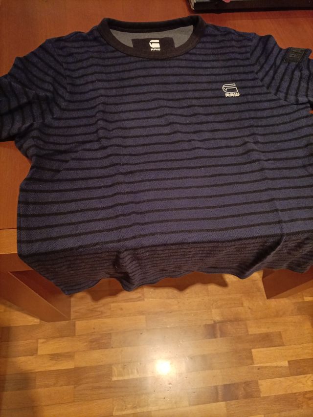 Jersey G-Star RAW rayas azul y negro