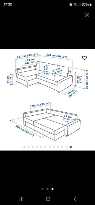 Sofá cama gris de tela