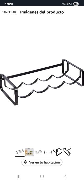 Botellero apilable de mesa, Negro