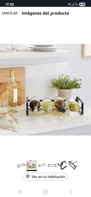 Botellero apilable de mesa, Negro