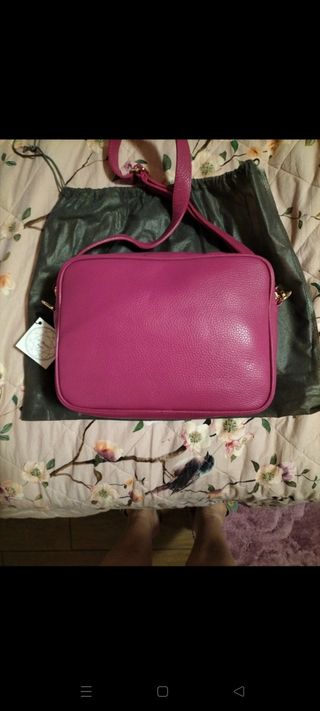 Borsa vera pelle Le Corone ciclamino