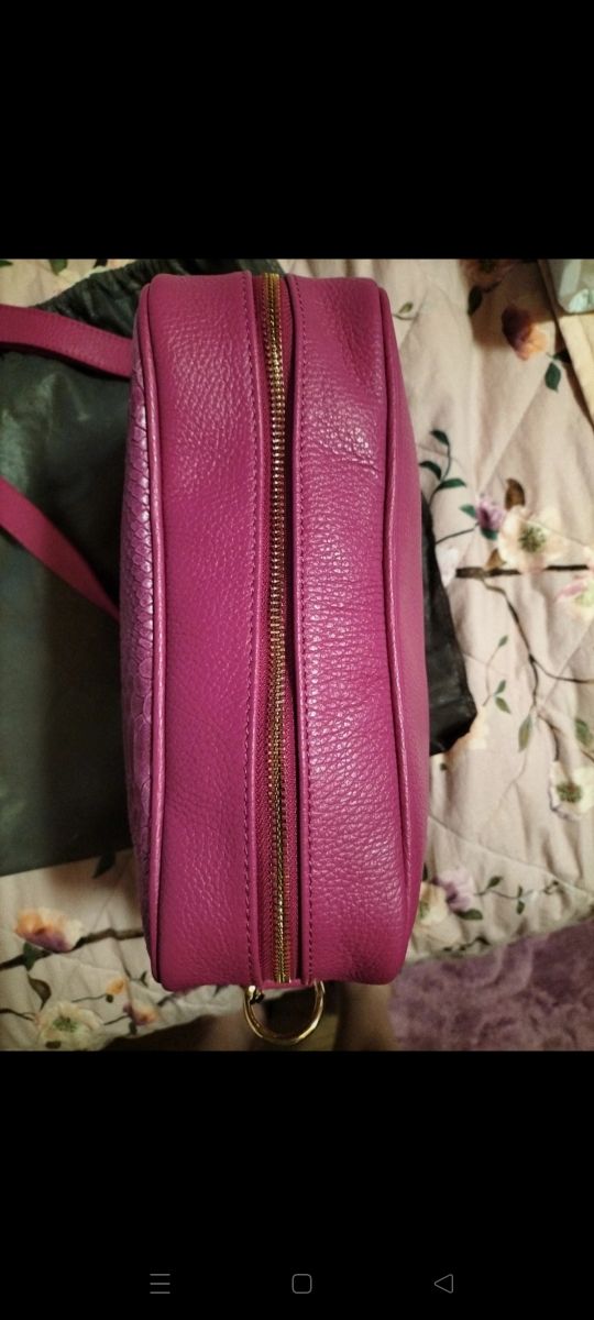 Borsa vera pelle Le Corone ciclamino