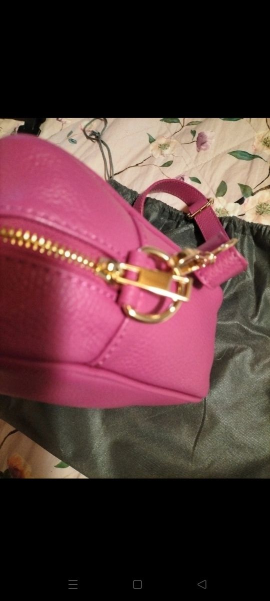 Borsa vera pelle Le Corone ciclamino