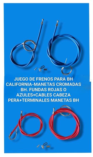 Juego Frenos BH California Cromadas Rojas/Azules