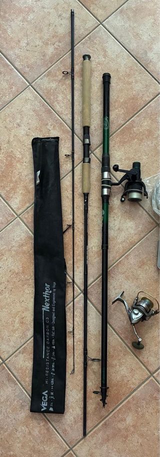 Lote de pesca: cañas, carretes y accesorios