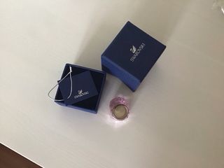 Anillo Swarovski Rosa y Dorado con Caja