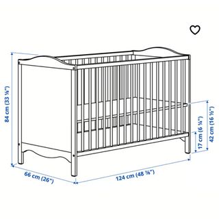 Cuna blanca 60x120 con colchón Muelles Ensacado .