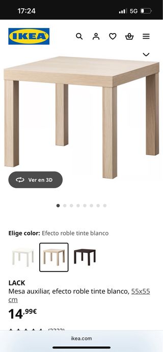 Mesa auxiliar LACK IKEA