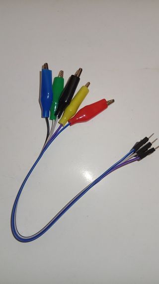 Lote 5 cables Dupont con pinzas cocodrilo