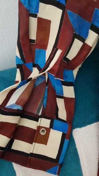 Conjunto Zara Camisa Larga y Pantalón Estampado M