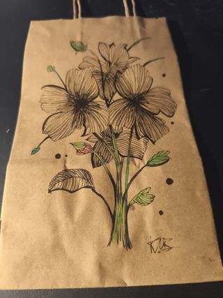 Bolsa de regalo kraft decorada