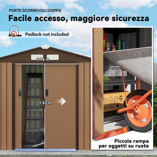 Casetta da Giardino 2.5m2 in Acciaio Zincato con B