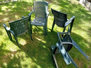 Set 4 Sedie Plastica Verde da Esterno