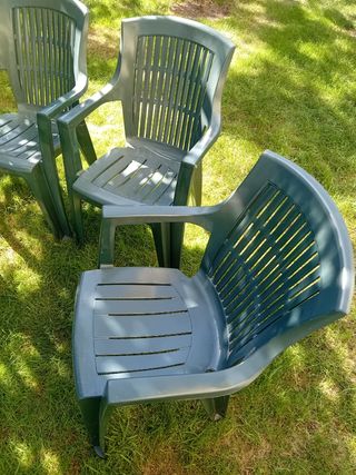 Set 4 Sedie Plastica Verde da Esterno