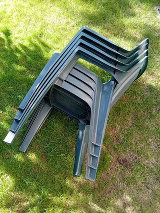 Set 4 Sedie Plastica Verde da Esterno