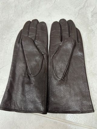 Guantes de piel mujer marrones