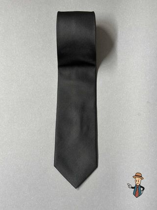 Corbata de poliéster, color gris oscuro 