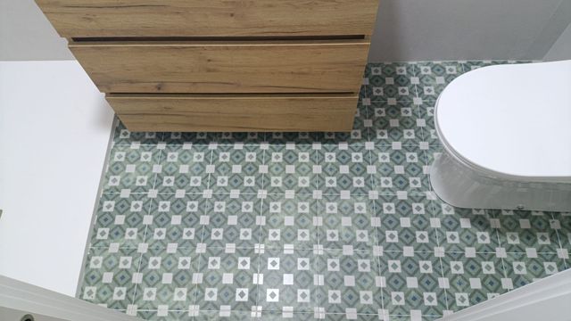 Hidráulico decor rombos verde.