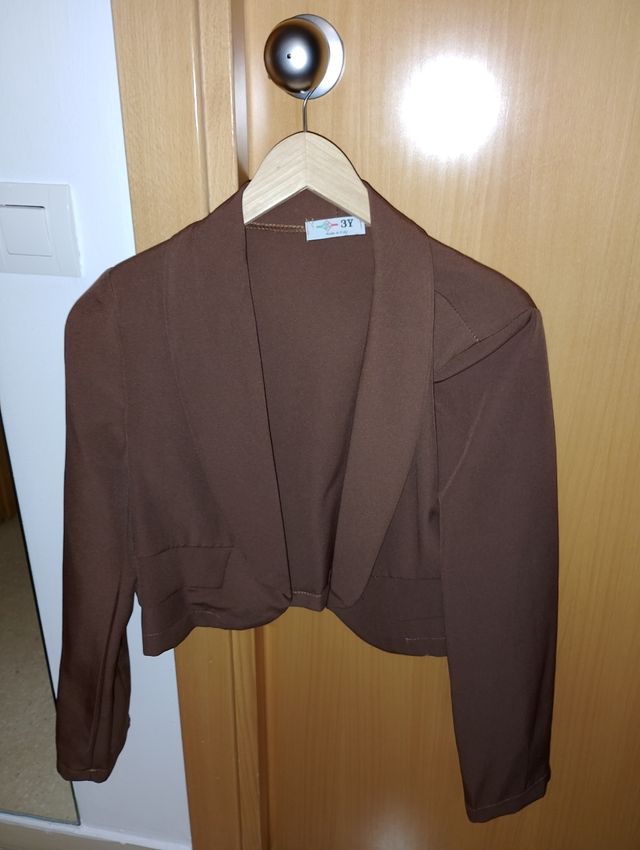 Americana crop en color verde y marrón