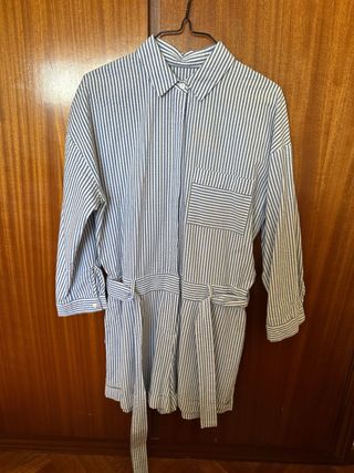 Mono Zara Rayas Azul Blanco