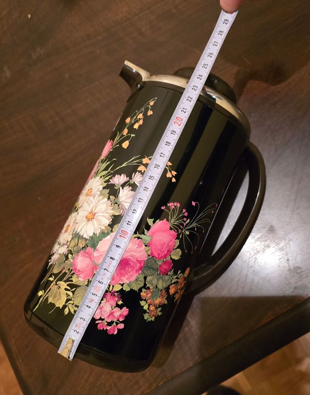 Jarra Termo Negra Floral 25x15 cm tiger