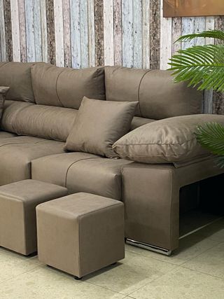 Sofa chaiselongue+ 2 puff envio gratis 