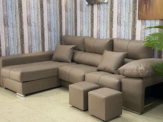 Sofa chaiselongue+ 2 puff envio gratis
