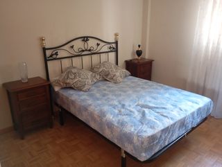 Cama individual azul con cojín