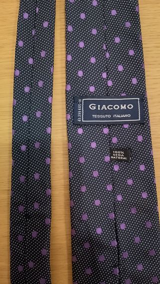 Corbata Giacomo negra con Puntos Morados