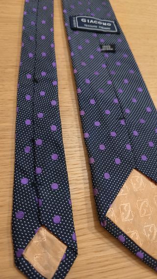 Corbata Giacomo negra con Puntos Morados
