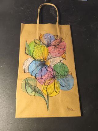 Bolsa de regalo kraft decorada