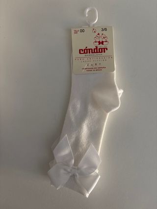Calcetines Condor blancos lazo bebé talla 00