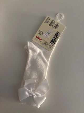 Calcetines Condor blancos lazo bebé talla 00