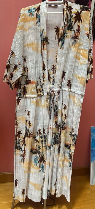 Kimono/Sobrecamisa Zara Talla Única Palmeras