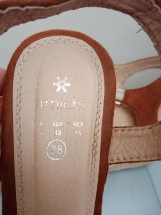 Sandalias Amichi Talla 38 Cuña Esparto