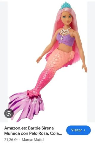 Muñeca Barbie Sirena Rosa y Morado