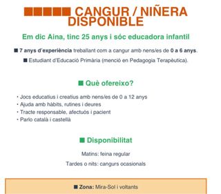 niñera de cuidado regular u ocasional