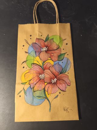Bolsa de regalo kraft decorada