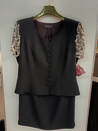 Traje elegante BRUNELLA negro talla 46